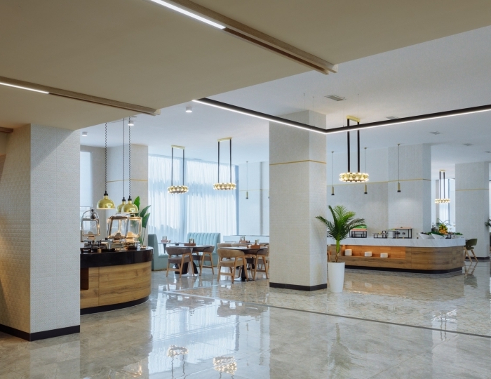 Ресторан шведской линии MOON - Отель «Зенит Резорт отель и СПА Ультра Все Включено» Анапа